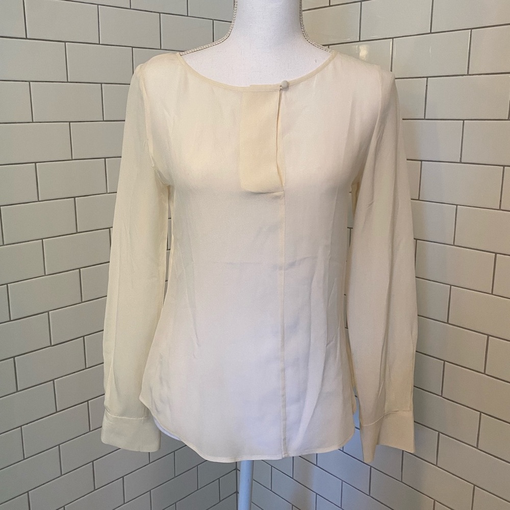 Banana Republic Cream Sheer Blouse, XS